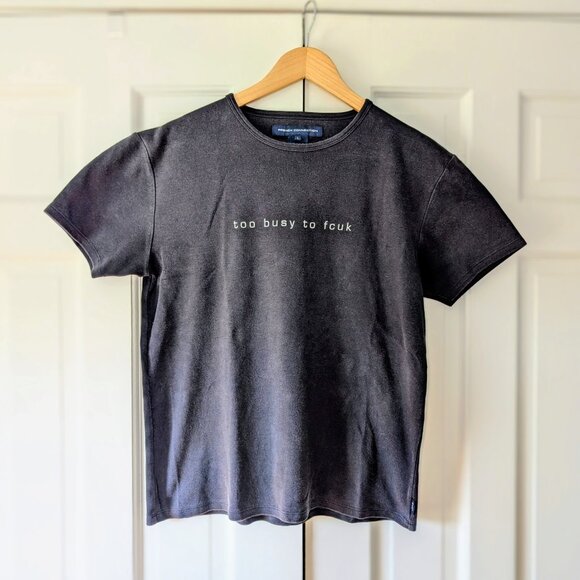 Men's Vintage French Connection "Too Busy To Fcuk" Tshirt - Size Large - Picture 1 of 7